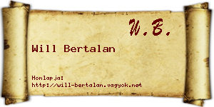 Will Bertalan névjegykártya
